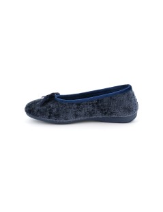 Grunland Pantofolina con Fiocco Velour Blu
