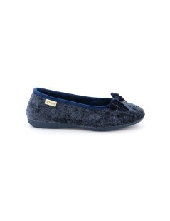 Grunland Pantofolina con Fiocco Velour Blu