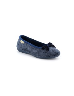 Grunland Pantofolina con Fiocco Velour Blu