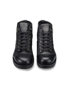 OXS FRANK Anfibio 7 Buchi Cuciture con Logo Fondo Medio Nero