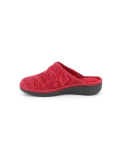 Grunland Ciabatta Comfort Lana Cuore Strass Bordeaux