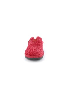 Grunland Ciabatta Comfort Lana Cuore Strass Bordeaux