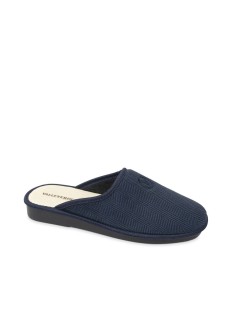 Valleverde Ciabatta Uomo Sottopiede Bassa Tessuto Spiga Blu