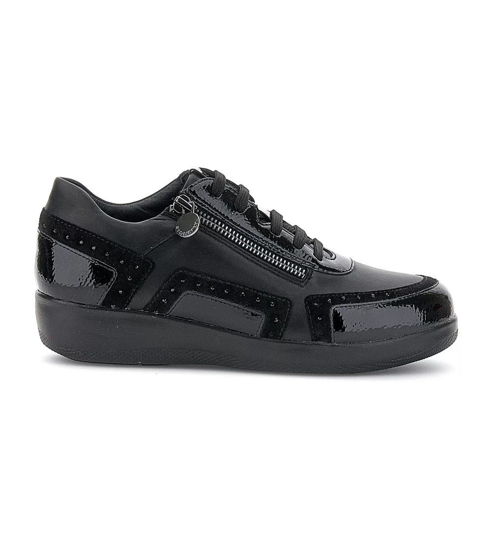 Stonefly Sneakers Comfort Inserti Vernice Zip Nero
