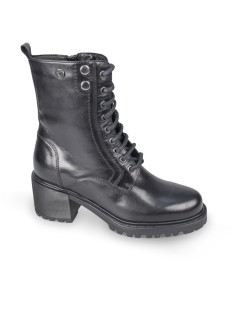 Valleverde Anfibio Tacco Medio 8 Buchi Zip Laterale Nero