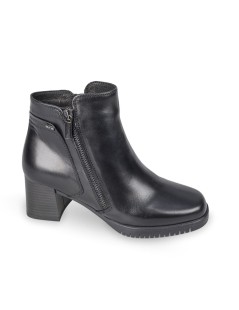 Valleverde Tronchetto Tacco Medio Zip Laterale e Finta Zip Nero