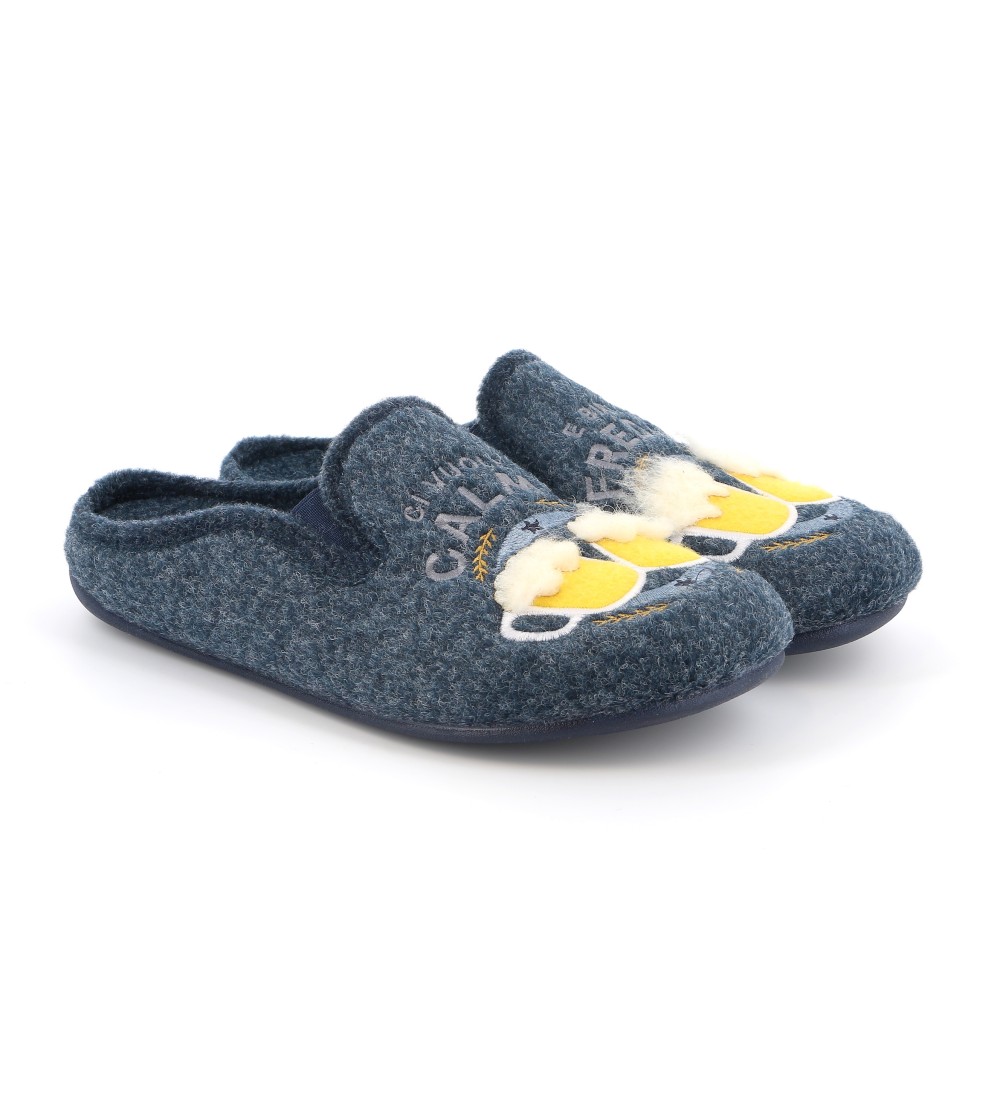 Grunland Ciabatta Uomo Feltro Birra Blu