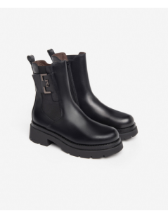 Nero Giardini Tronchetto Carro Armato Elastico con Fibbia Zip Nero