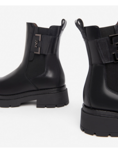 Nero Giardini Tronchetto Carro Armato Elastico con Fibbia Zip Nero