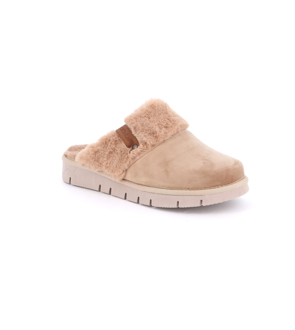 Grunland Ciabatta Zeppa Media fascia Eco Peluche Beige