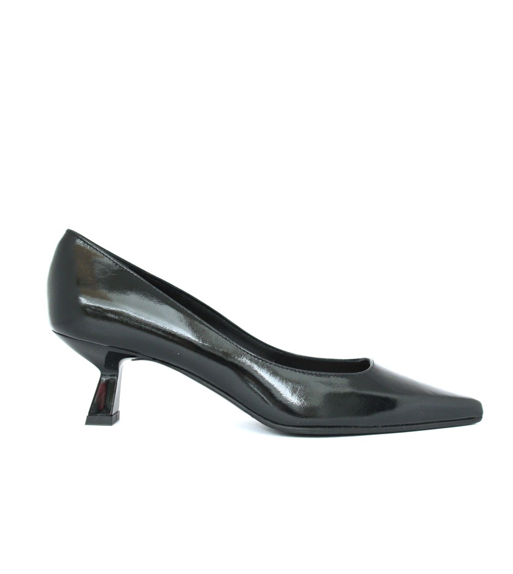 Chantal Decollette Tacco Medio Vernice Lux Nero