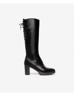 Nero Giardini Stivale Tacco Medio Lacci Dietro Zip Laterale Nero