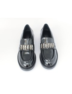 Lorenzo Mari  Mocassino Claudia Accessorio Crystal Nero