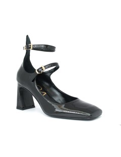 Noa Decollette Mary Jane Doppio Braccialetto Vernice Nero