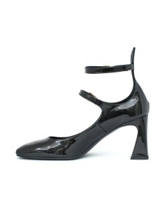 Noa Decollette Mary Jane Doppio Braccialetto Vernice Nero