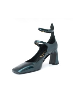 Noa Decollette Mary Jane Doppio Braccialetto Vernice Petrolio