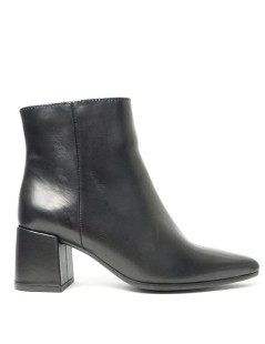 Francesco Brunelli Tronchetto a Punta Tacco Medio Zip Laterale Nero