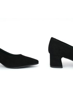 Le Gazzelle Decollette Punta Tacco Largo Medio Nero