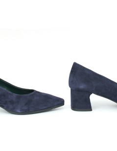 Le Gazzelle Decollette Punta Tacco Largo Medio Blu Abisso