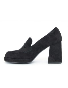 Noa Mocassino Plateau Tacco Alto Camoscio Nero