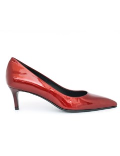 Noa Decollette Punta Tacco Medio Vernice Perlata Rosso