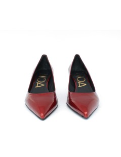 Noa Decollette Punta Tacco Medio Vernice Perlata Rosso