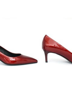 Noa Decollette Punta Tacco Medio Vernice Perlata Rosso