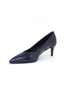 Noa Decollette Punta Tacco Medio Vernice Perlata Blu