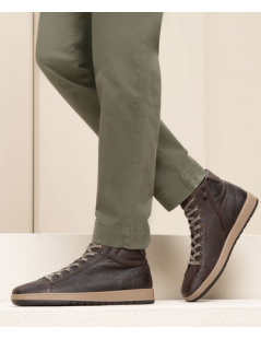 Nero Giardini Sneakers Alta Lacci e Zip Laterale Testa di Moro