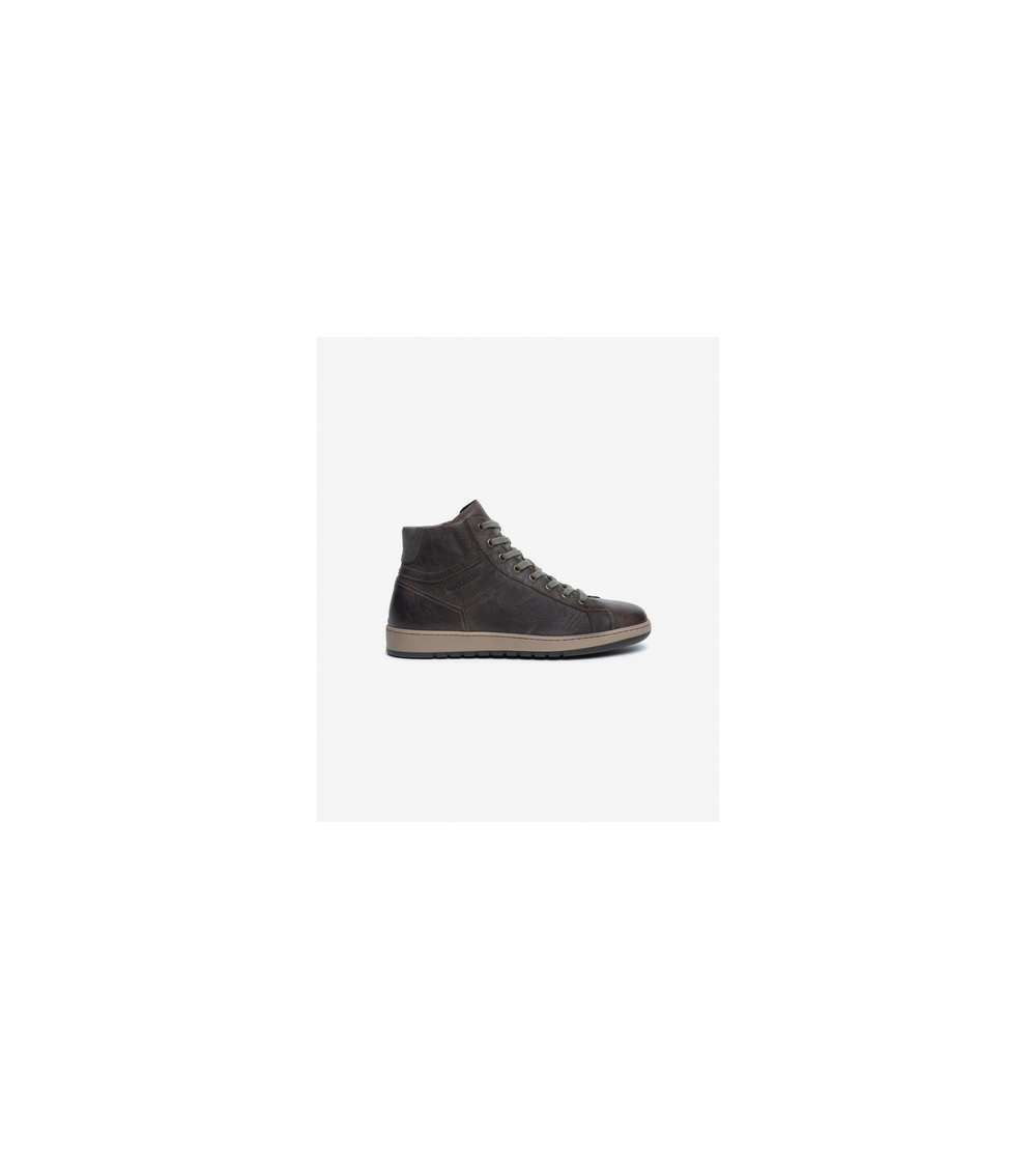 Nero Giardini Sneakers Alta Lacci e Zip Laterale Testa di Moro