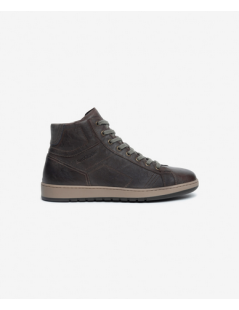 Nero Giardini Sneakers Alta Lacci e Zip Laterale Testa di Moro