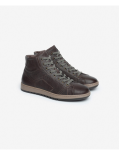 Nero Giardini Sneakers Alta Lacci e Zip Laterale Testa di Moro