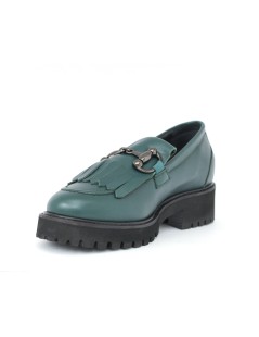 Carim Mocassino Frangia Plantare Estraibile Nappa Verde