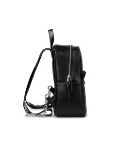 Cult Zaino Strass Rouches con Tasca Frontale e Zip Nero