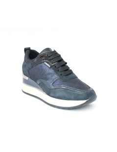 Cinzia Soft Sneakers Zeppa Alta Inserto Blu Marine