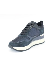 Cinzia Soft Sneakers Zeppa Alta Inserto Blu Marine