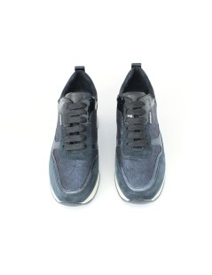 Cinzia Soft Sneakers Zeppa Alta Inserto Blu Marine