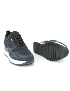 Cinzia Soft Sneakers Zeppa Alta Inserto Blu Marine