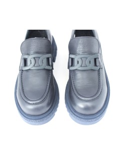 Bueno Mocassino Vaschetta Caten Fondo Carro Nappa Blu