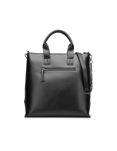 Cult Shopper Manici Tracolla Catena e Similpelle Tasca Retro Fondo Borchie Logo Nero