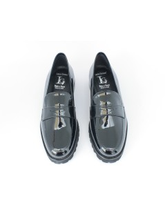 Luca Grossi Mocassino Donna College Slim Vernice Nero