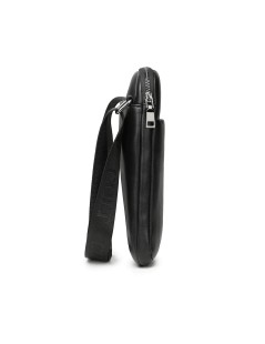 Cult Tracolla Uomo Piccola Tasca con Bottone Avanti Retro Aperta Sopra Zip  Nero