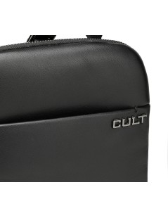 Cult Tracolla Uomo Piccola Tasca con Bottone Avanti Retro Aperta Sopra Zip  Nero