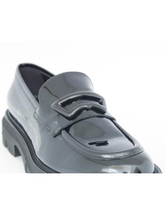 Luca Grossi Mocassino Fondo Carro Light Scudo Vernice Nero