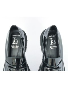Luca Grossi Mocassino Fondo Carro Light Scudo Vernice Nero