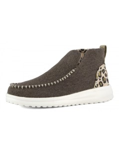 Hey Dude Stivaletto Vaschetta Cuciture Retro Leopardo