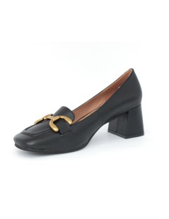 Bibi Lou Valencia Mocassino Punta Squadrata Tacco Medio Largo Morsetto Nero