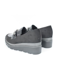 Cinzia Soft Mocassino Zeppa Alta Vaschetta Caten Nero