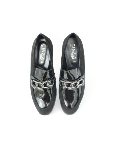 Cinzia Soft Mocassino Zeppa Alta Vaschetta Caten Nero