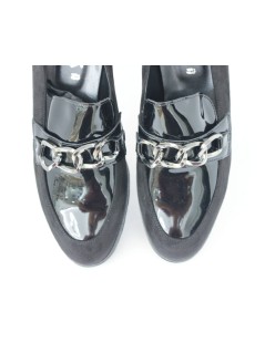 Cinzia Soft Mocassino Zeppa Alta Vaschetta Caten Nero